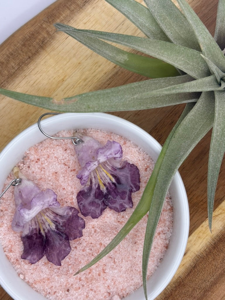 Desert Willow - Whole Flower Drop Earrings