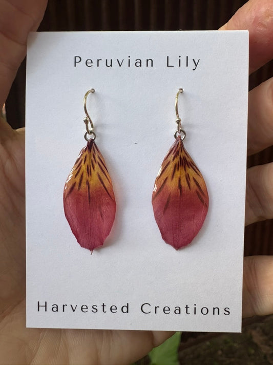 Peruvian Lily Petal Drop Earrings