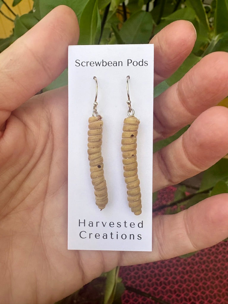 Screwbean Pod Drop Earrings